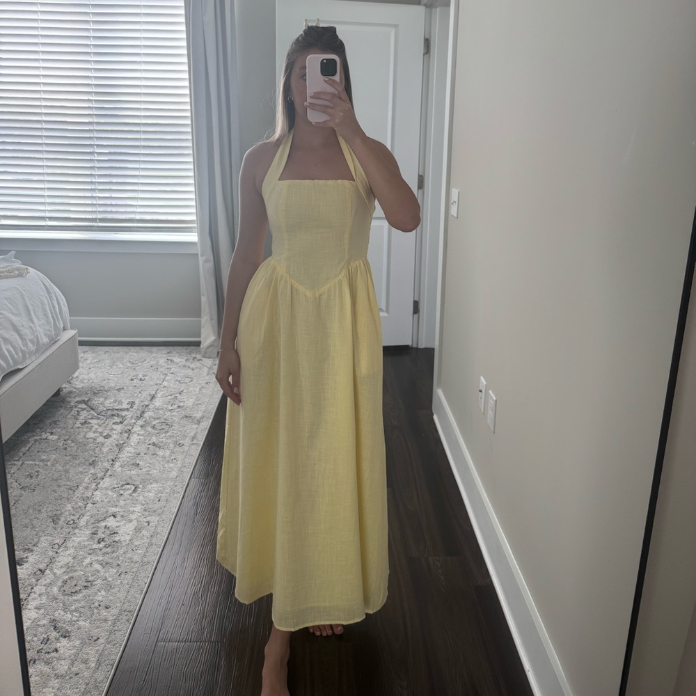 Yellow Halter Maxi Dress